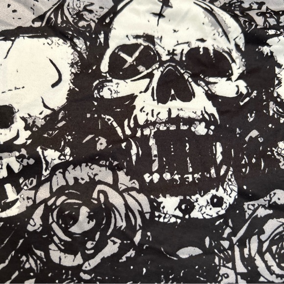 SKULL TANK TOP RARE PUNK ROCK EMO GOTH Spaghetti Straps Size Large black - Picture 6 of 12